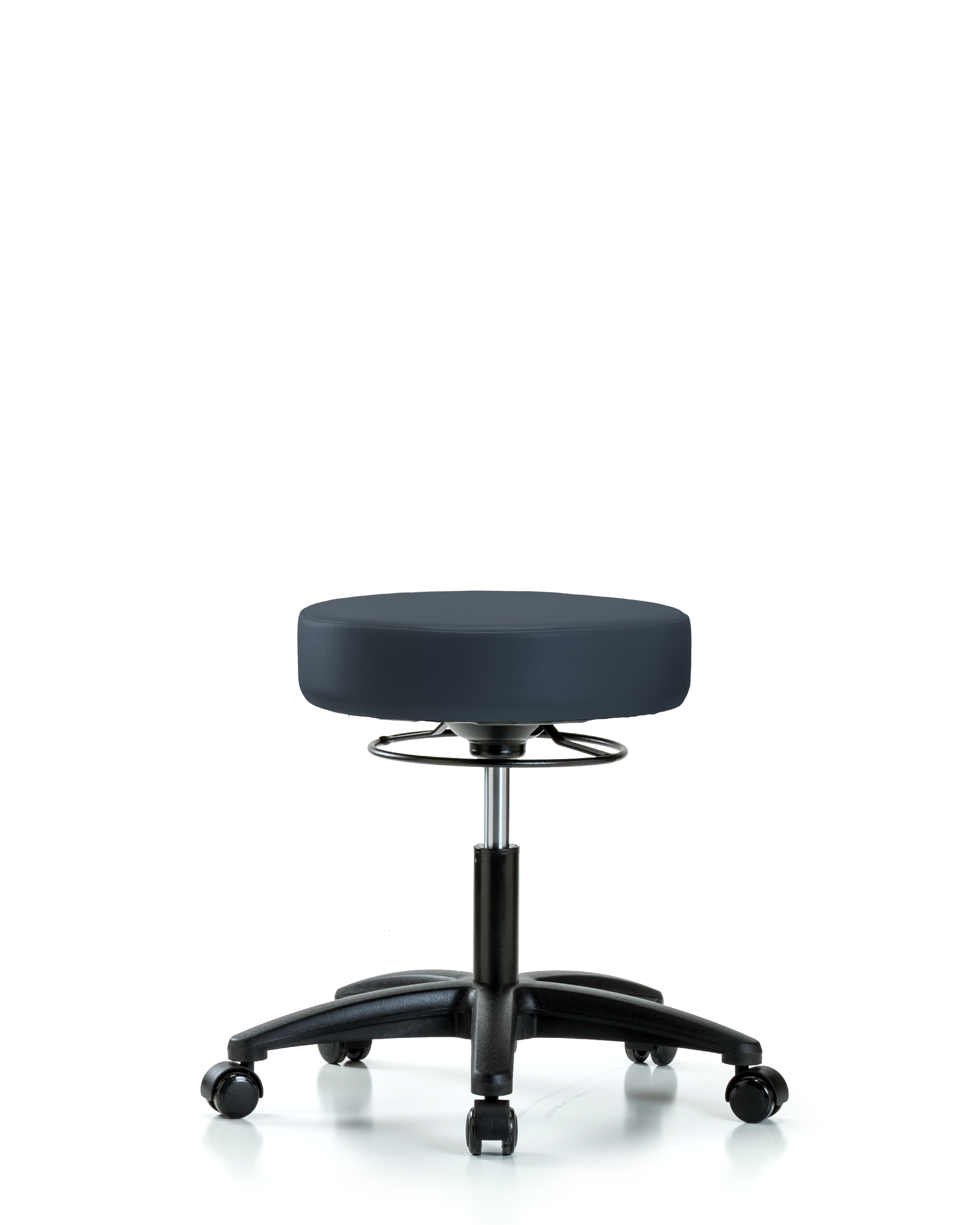 Rutledge Vinyl Stool without Back - Desk Height with Casters in Imperial Blue Trailblazer Vinyl