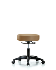 Rutledge Vinyl Stool without Back - Desk Height with Casters in Taupe Trailblazer Vinyl