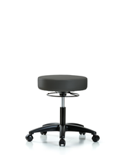 Rutledge Vinyl Stool without Back - Desk Height with Casters in Charcoal Trailblazer Vinyl