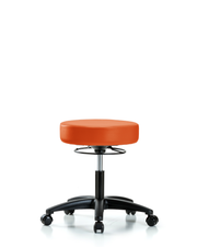Rutledge Vinyl Stool without Back - Desk Height with Casters in Orange Kist Trailblazer Vinyl