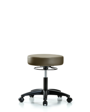 Rutledge Vinyl Stool without Back - Desk Height with Casters in Taupe Supernova Vinyl
