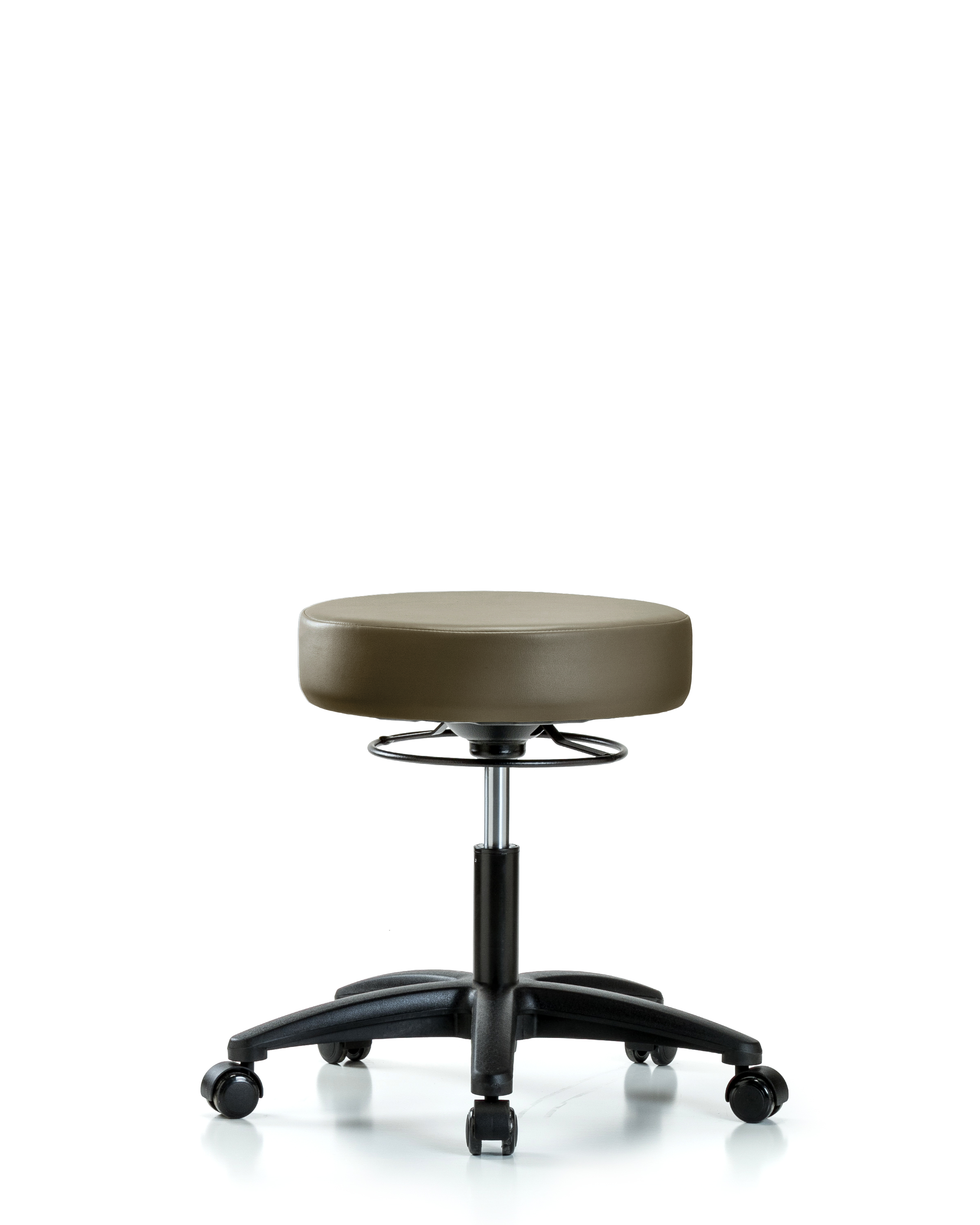 Rutledge Vinyl Stool without Back - Desk Height with Casters in Taupe Supernova Vinyl