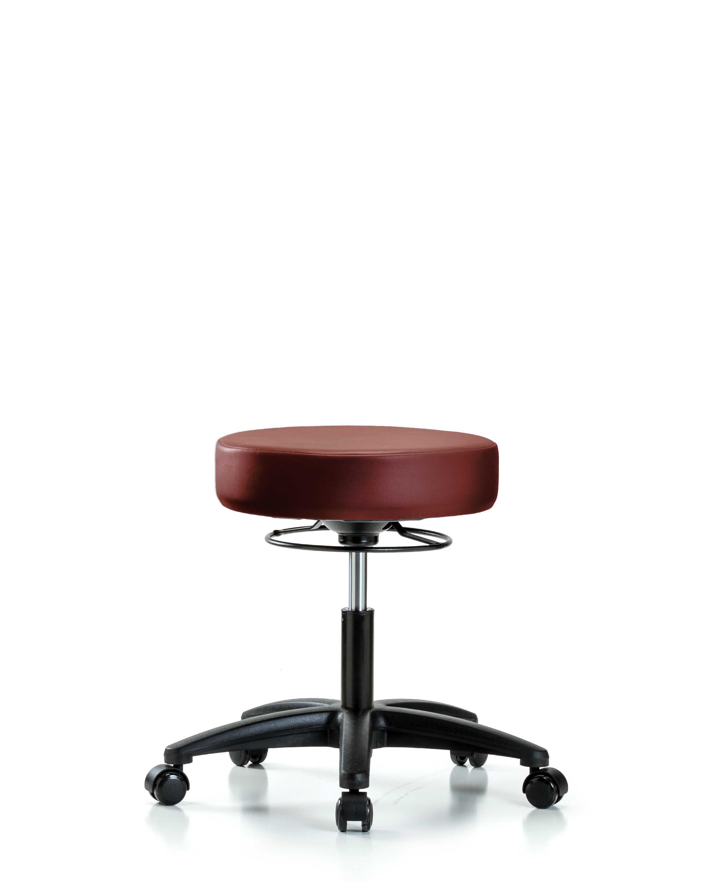 Rutledge Vinyl Stool without Back - Desk Height with Casters in Borscht Supernova Vinyl