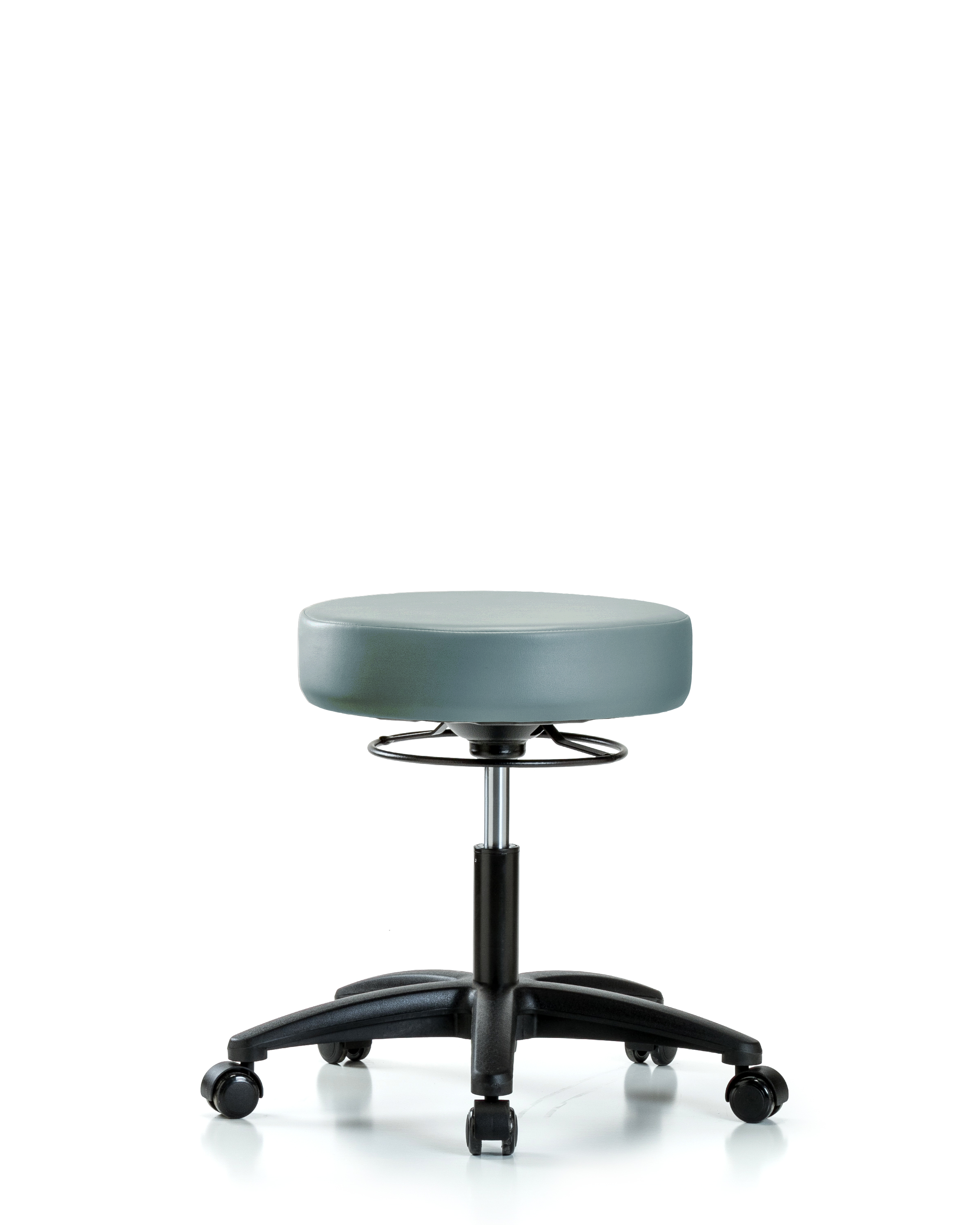 Rutledge Vinyl Stool without Back - Desk Height with Casters in Storm Supernova Vinyl