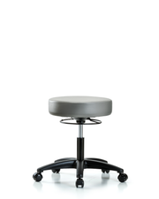 Rutledge Vinyl Stool without Back - Desk Height with Casters in Sterling Supernova Vinyl