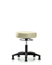 Rutledge Vinyl Stool without Back - Desk Height with Stationary Glides in Adobe White Trailblazer Vinyl
