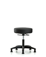Rutledge Vinyl Stool without Back - Desk Height with Stationary Glides in Black Trailblazer Vinyl