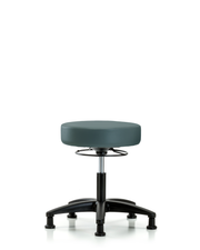 Rutledge Vinyl Stool without Back - Desk Height with Stationary Glides in Colonial Blue Trailblazer Vinyl