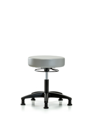 Rutledge Vinyl Stool without Back - Desk Height with Stationary Glides in Dove Trailblazer Vinyl