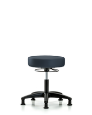 Rutledge Vinyl Stool without Back - Desk Height with Stationary Glides in Imperial Blue Trailblazer Vinyl