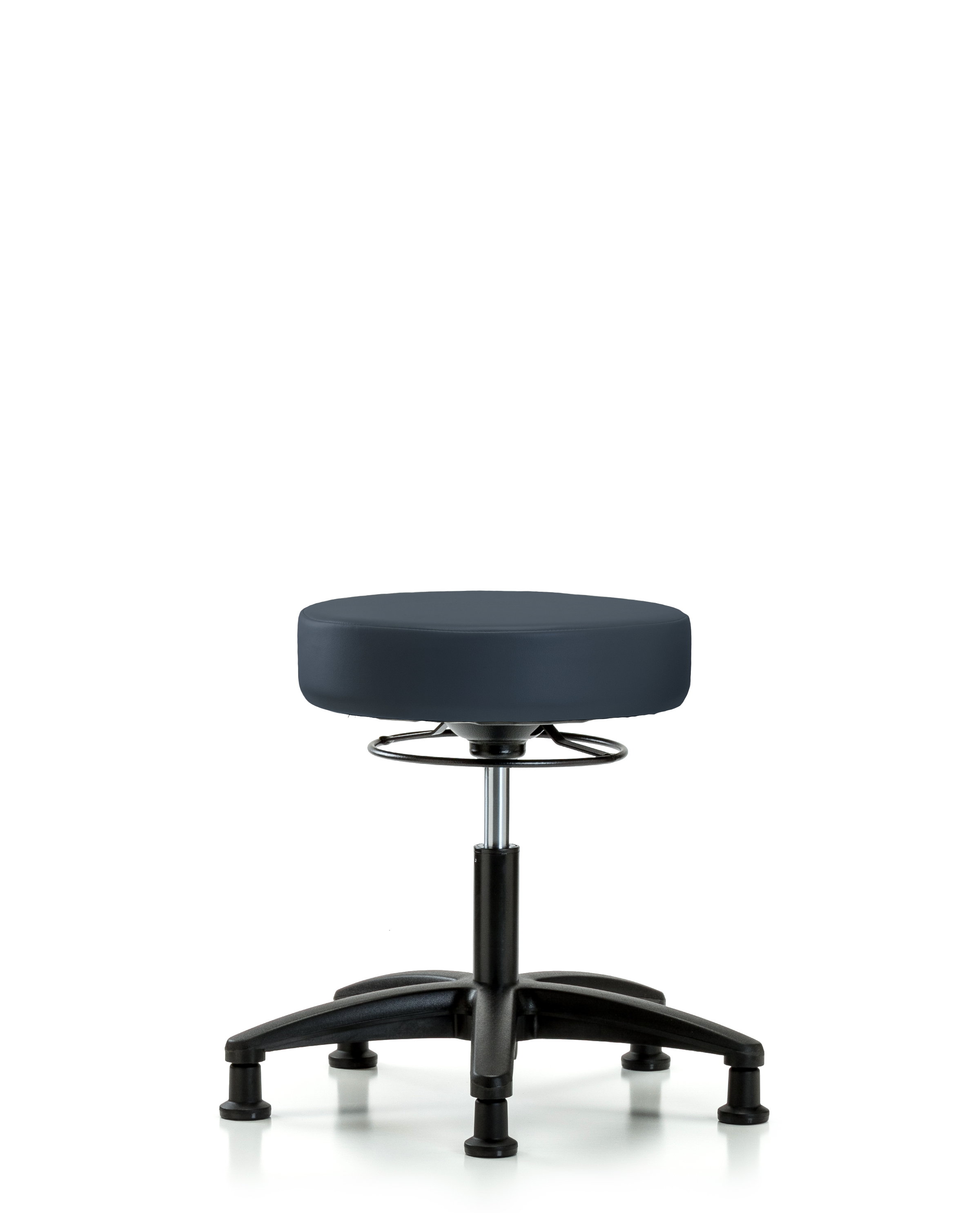 Rutledge Vinyl Stool without Back - Desk Height with Stationary Glides in Imperial Blue Trailblazer Vinyl