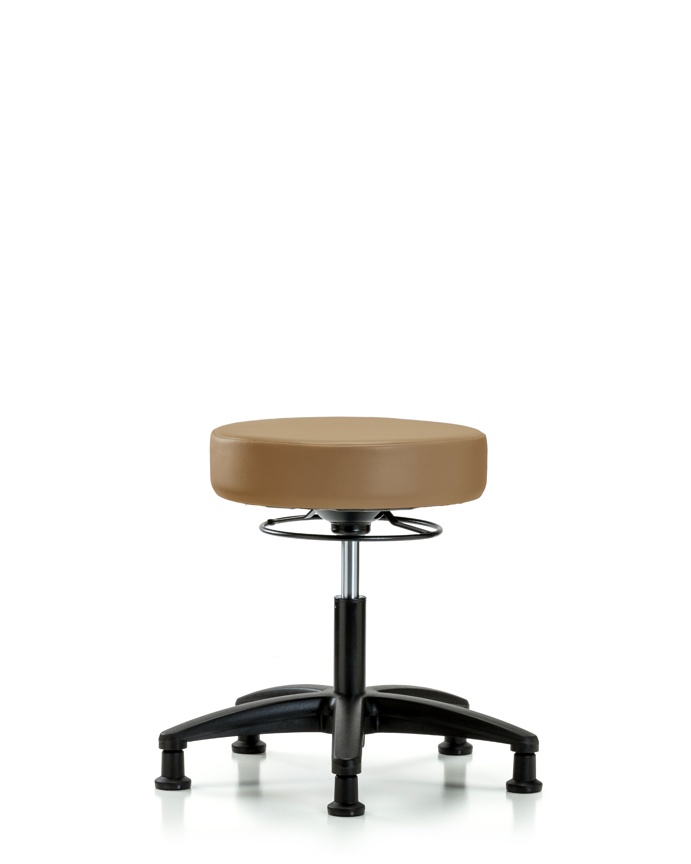 Rutledge Vinyl Stool without Back - Desk Height with Stationary Glides in Taupe Trailblazer Vinyl