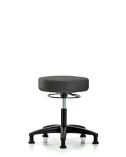Rutledge Vinyl Stool without Back - Desk Height with Stationary Glides in Charcoal Trailblazer Vinyl