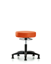 Rutledge Vinyl Stool without Back - Desk Height with Stationary Glides in Orange Kist Trailblazer Vinyl