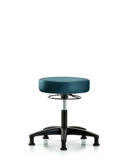 Rutledge Vinyl Stool without Back - Desk Height with Stationary Glides in Marine Blue Supernova Vinyl