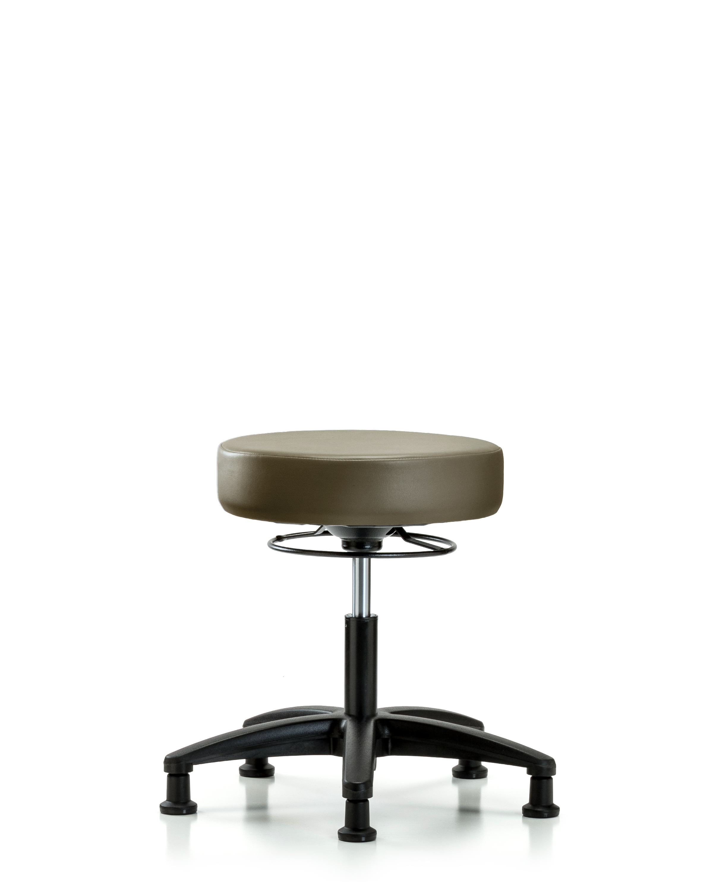 Rutledge Vinyl Stool without Back - Desk Height with Stationary Glides in Taupe Supernova Vinyl