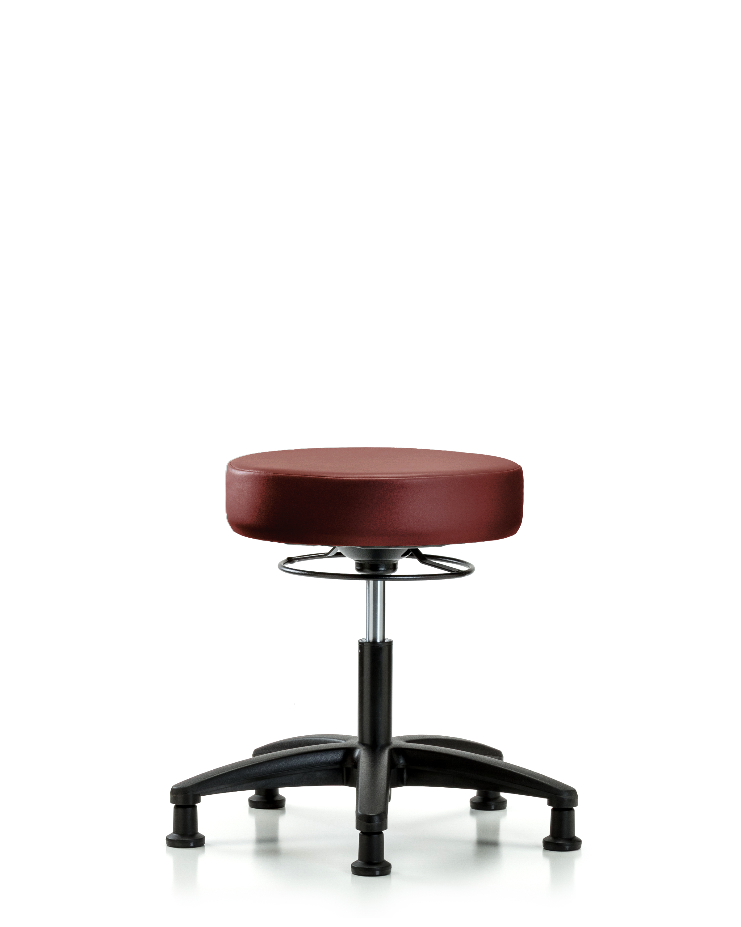 Rutledge Vinyl Stool without Back - Desk Height with Stationary Glides in Borscht Supernova Vinyl