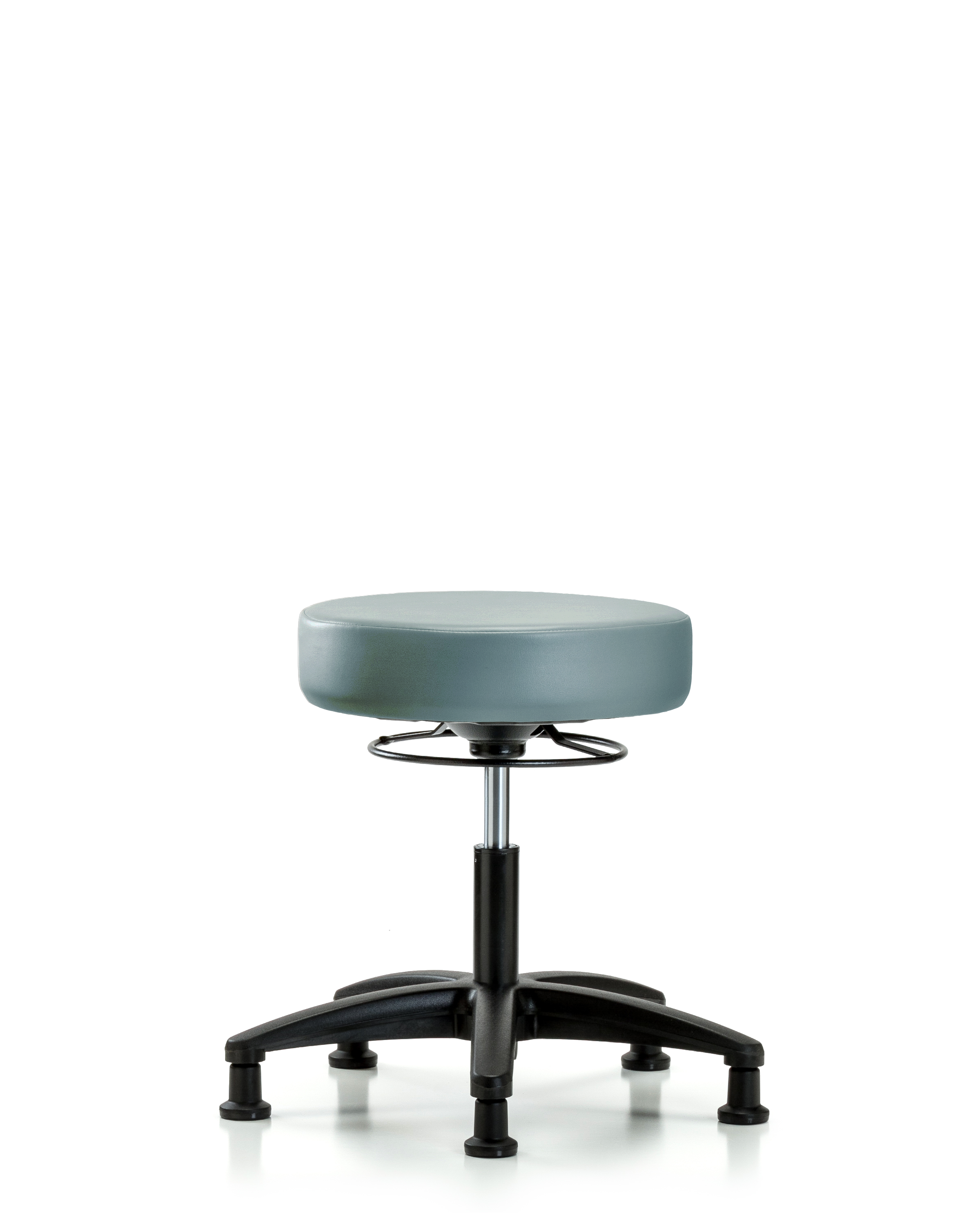 Rutledge Vinyl Stool without Back - Desk Height with Stationary Glides in Storm Supernova Vinyl