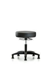 Rutledge Vinyl Stool without Back - Desk Height with Stationary Glides in Carbon Supernova Vinyl