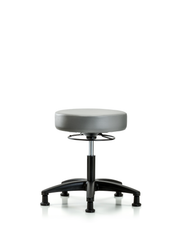 Rutledge Vinyl Stool without Back - Desk Height with Stationary Glides in Sterling Supernova Vinyl