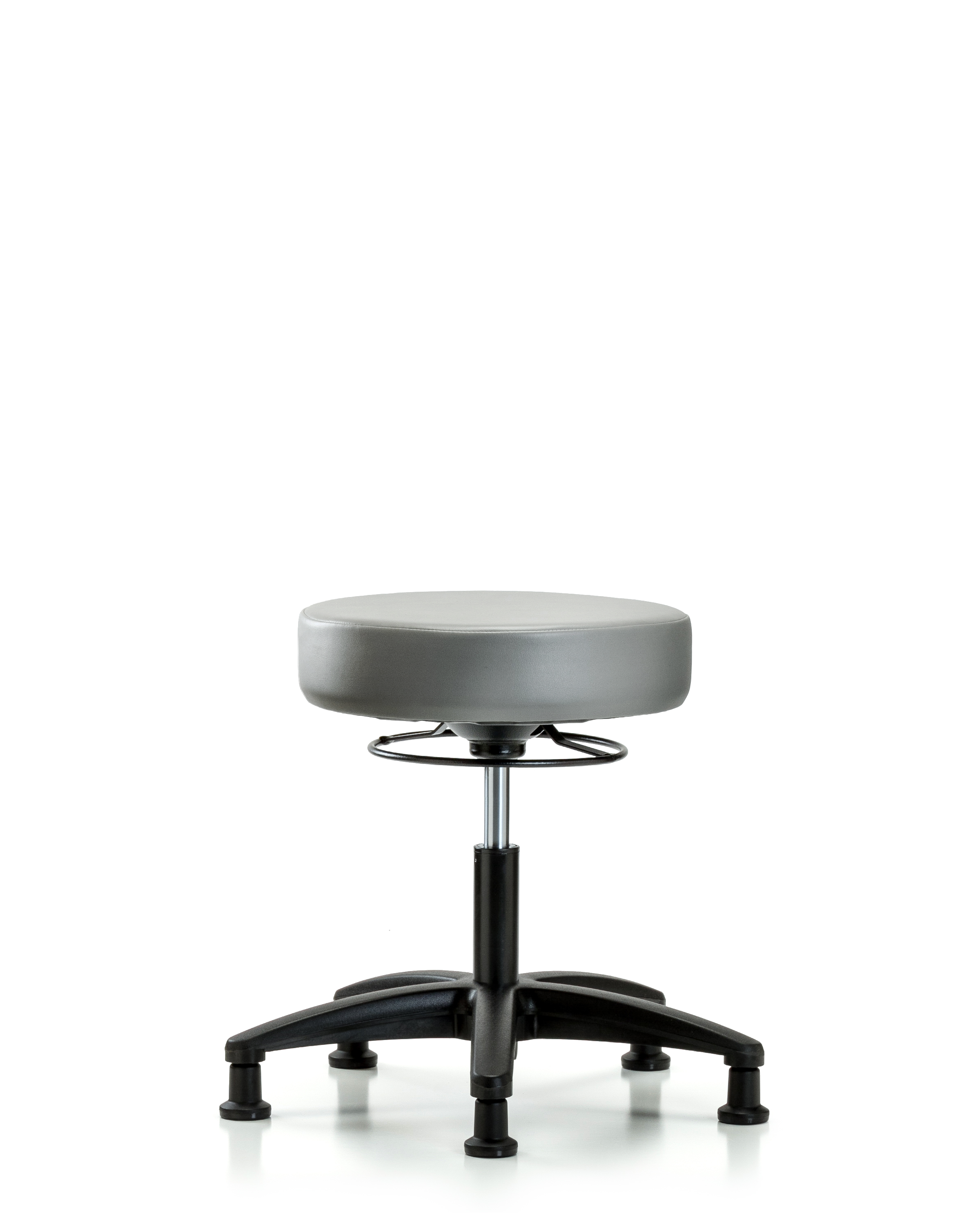 Rutledge Vinyl Stool without Back - Desk Height with Stationary Glides in Sterling Supernova Vinyl