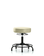 Rutledge Vinyl Stool without Back - Desk Height with Round Tube Base & Stationary Glides in Adobe White Trailblazer Vinyl