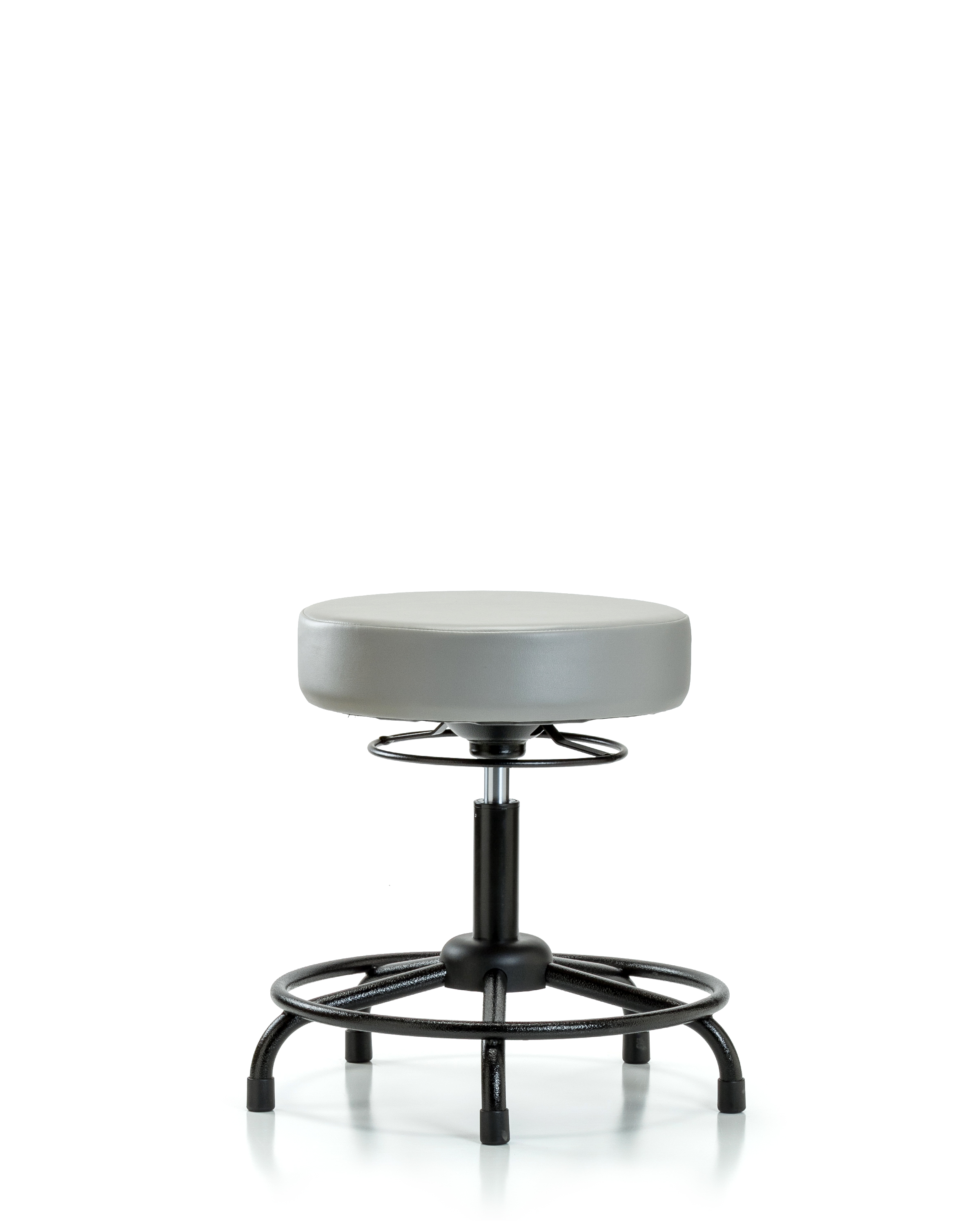 Rutledge Vinyl Stool without Back - Desk Height with Round Tube Base & Stationary Glides in Dove Trailblazer Vinyl