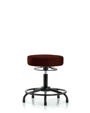 Rutledge Vinyl Stool without Back - Desk Height with Round Tube Base & Stationary Glides in Burgundy Trailblazer Vinyl