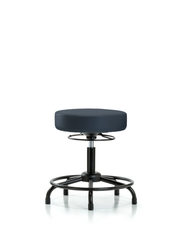 Rutledge Vinyl Stool without Back - Desk Height with Round Tube Base & Stationary Glides in Imperial Blue Trailblazer Vinyl