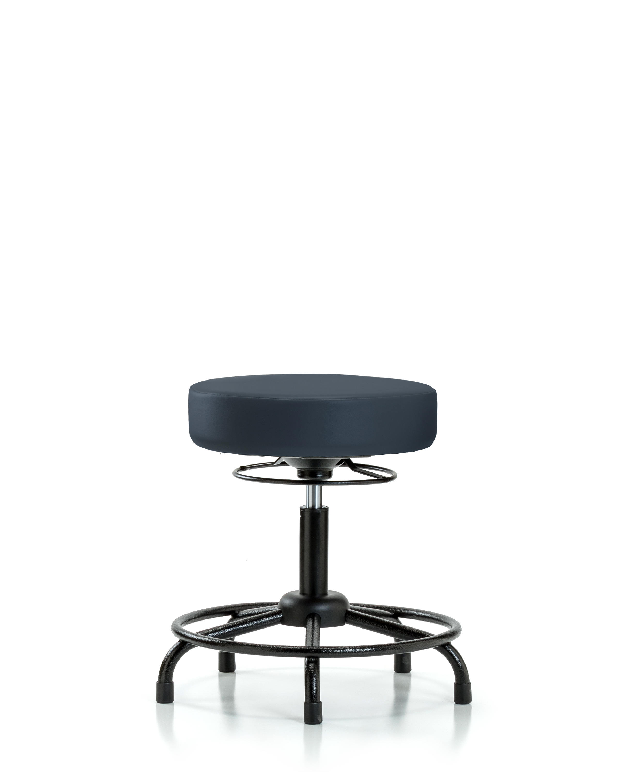Rutledge Vinyl Stool without Back - Desk Height with Round Tube Base & Stationary Glides in Imperial Blue Trailblazer Vinyl