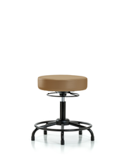 Rutledge Vinyl Stool without Back - Desk Height with Round Tube Base & Stationary Glides in Taupe Trailblazer Vinyl