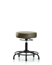 Rutledge Vinyl Stool without Back - Desk Height with Round Tube Base & Stationary Glides in Taupe Supernova Vinyl