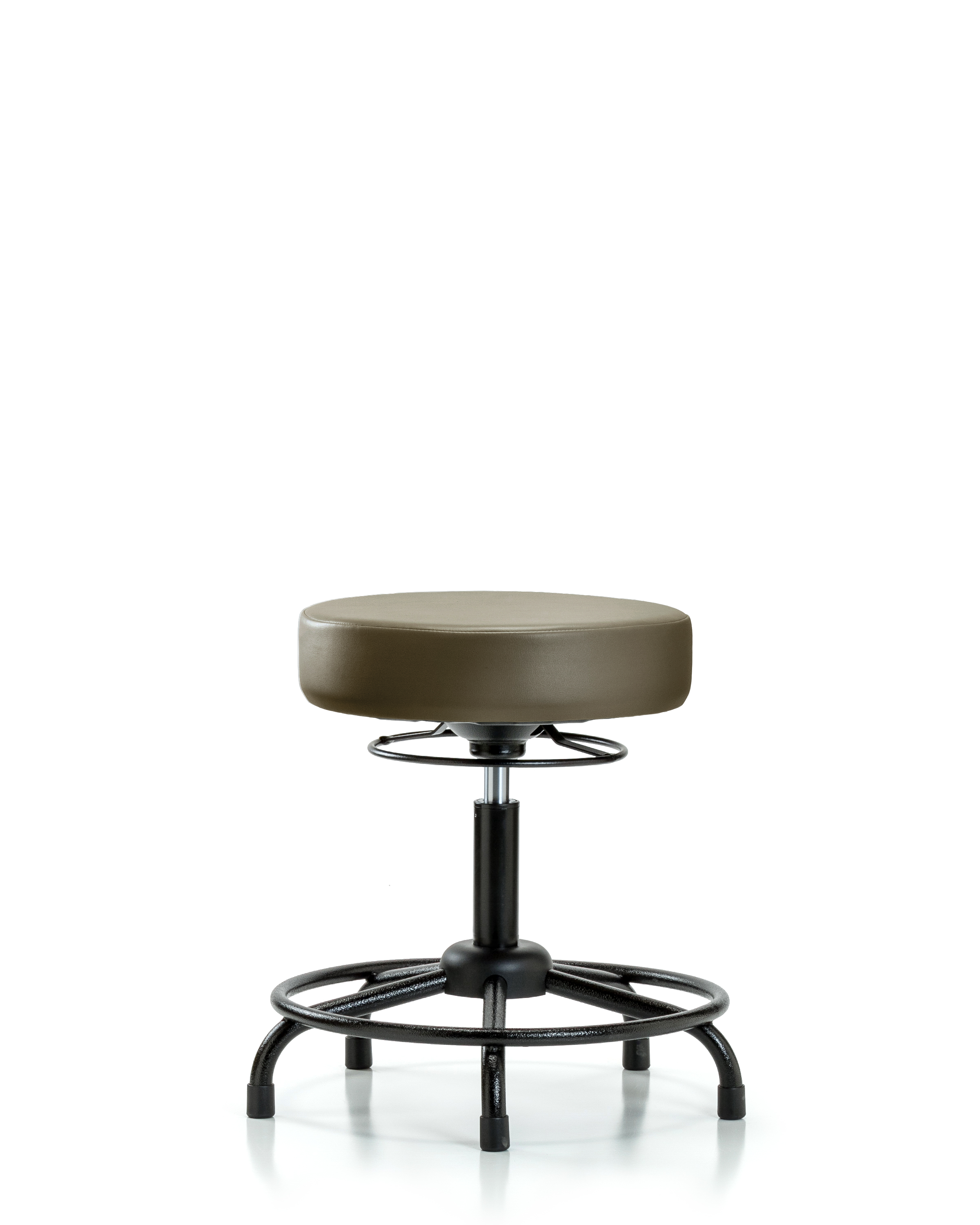 Rutledge Vinyl Stool without Back - Desk Height with Round Tube Base & Stationary Glides in Taupe Supernova Vinyl