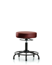 Rutledge Vinyl Stool without Back - Desk Height with Round Tube Base & Stationary Glides in Borscht Supernova Vinyl