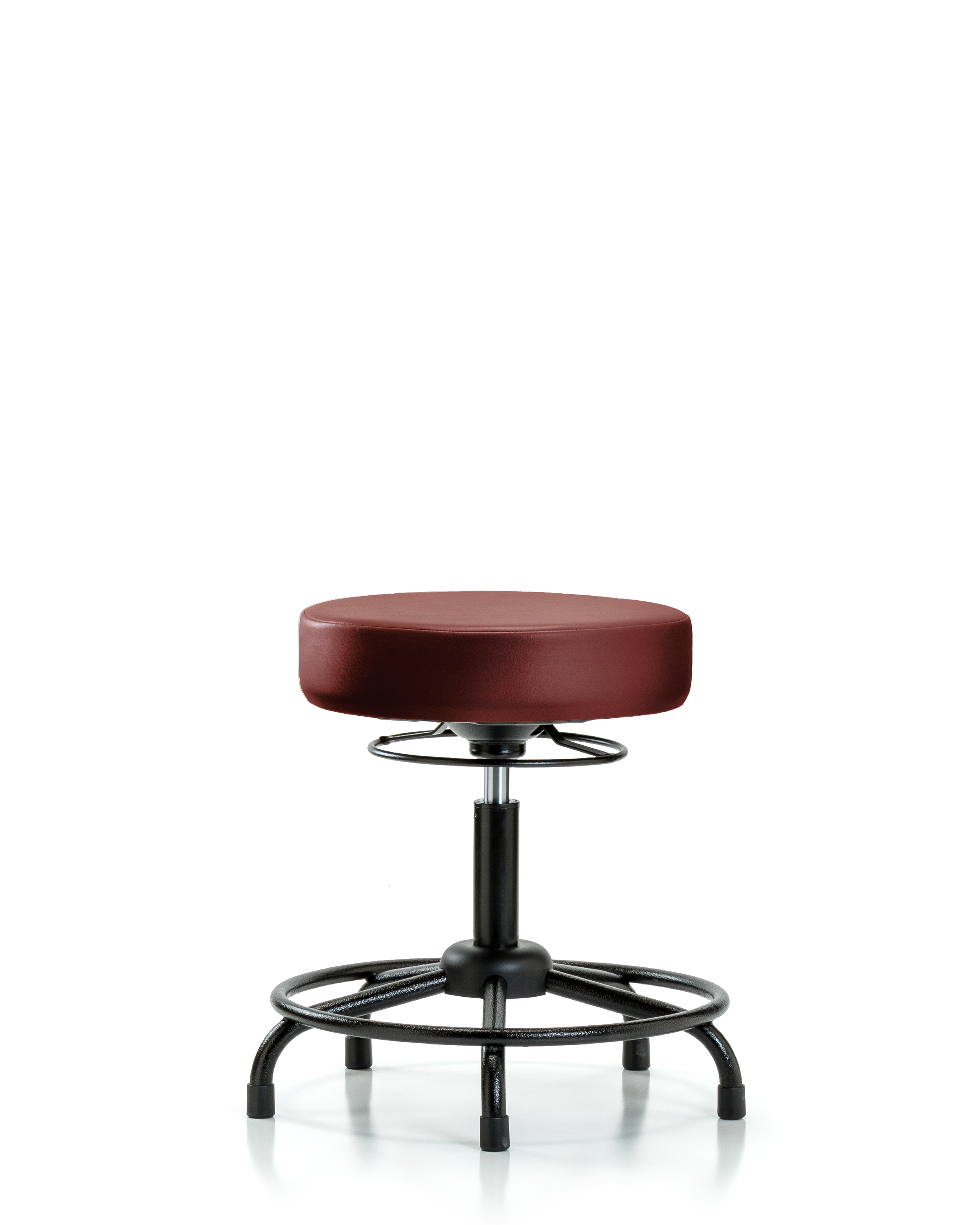 Rutledge Vinyl Stool without Back - Desk Height with Round Tube Base & Stationary Glides in Borscht Supernova Vinyl