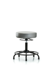 Rutledge Vinyl Stool without Back - Desk Height with Round Tube Base & Stationary Glides in Sterling Supernova Vinyl