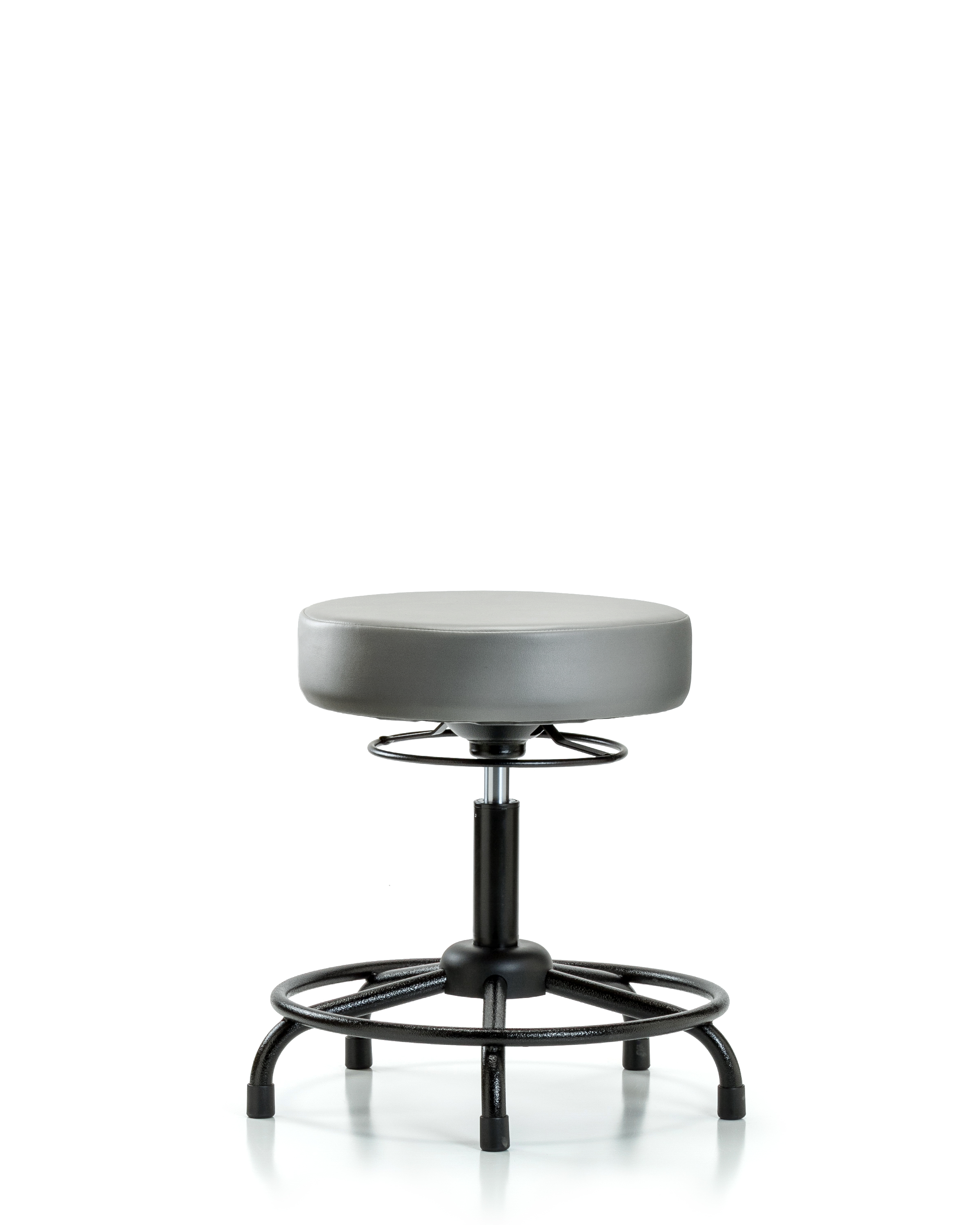 Rutledge Vinyl Stool without Back - Desk Height with Round Tube Base & Stationary Glides in Sterling Supernova Vinyl