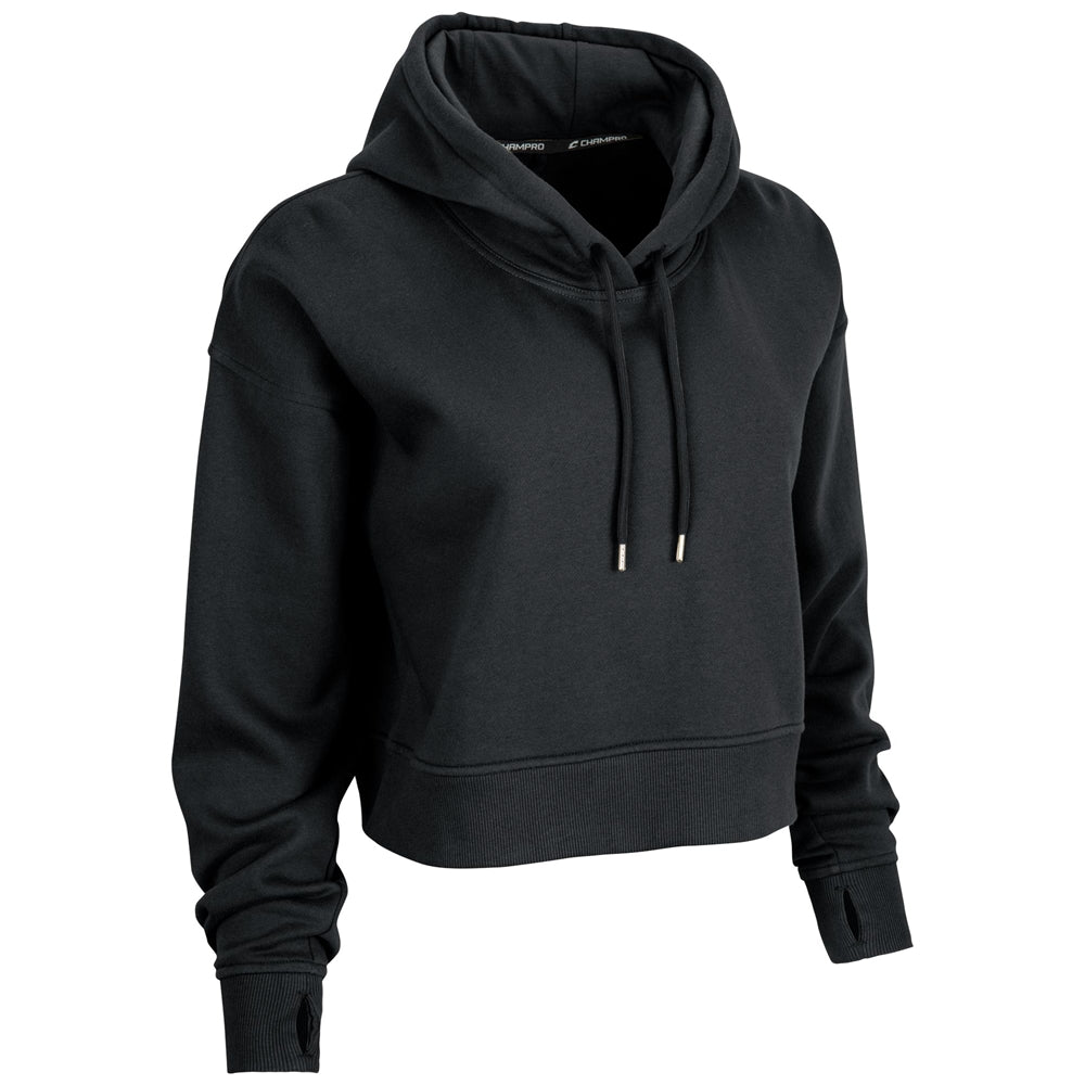 Victory Fleece Women's Crop Hoodie - Black - Womens - Medium
