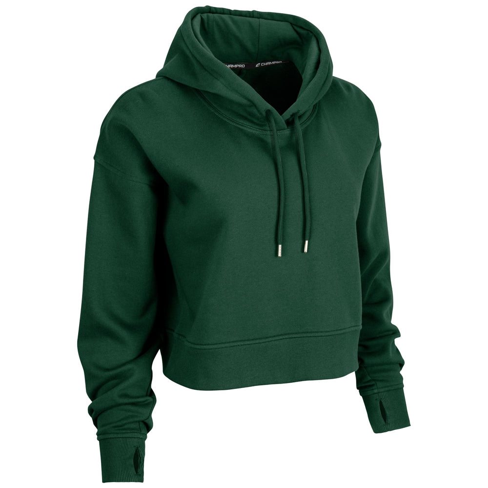 Victory Fleece Women's Crop Hoodie - Forest Green - Womens - XXLarge