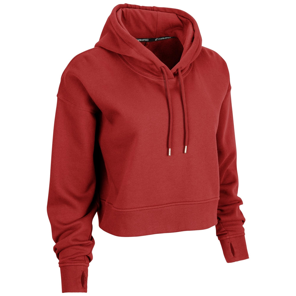 Victory Fleece Women's Crop Hoodie - Scarlet - Womens - Medium