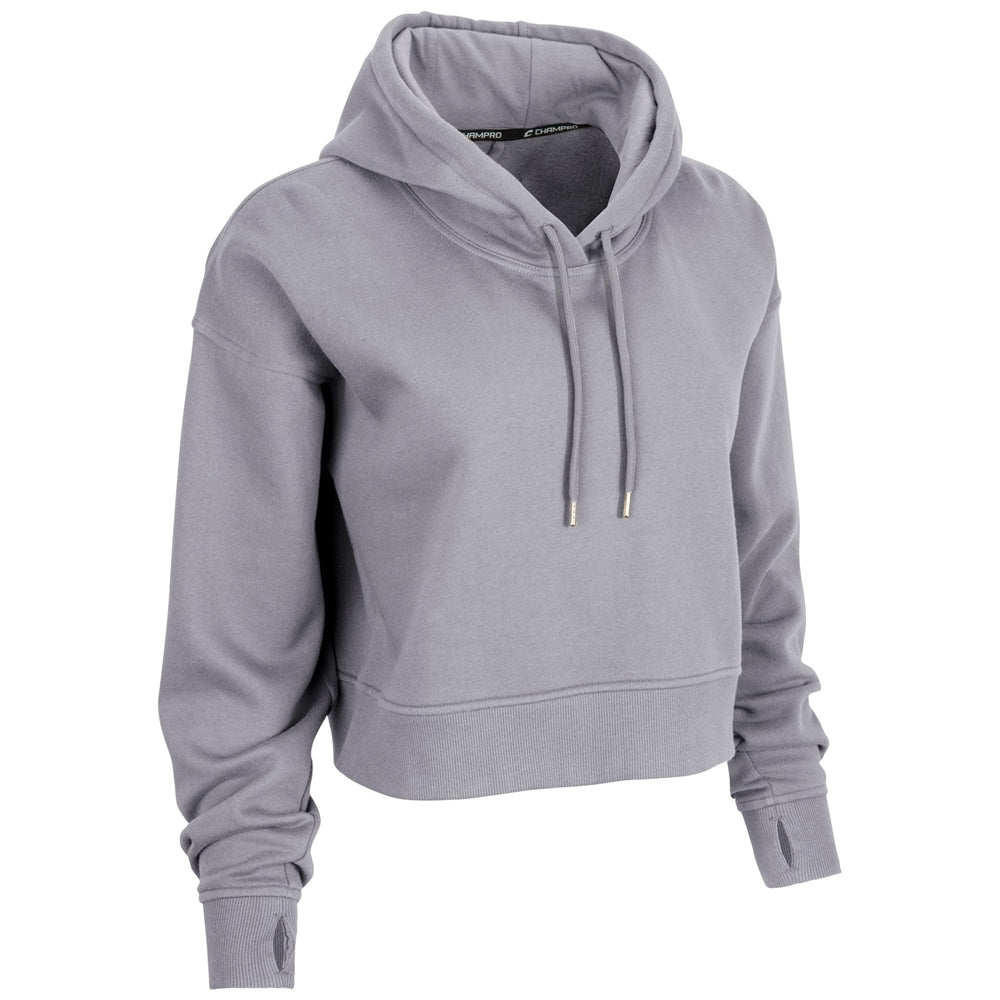 Victory Fleece Women's Crop Hoodie - Silver - Womens - XXLarge