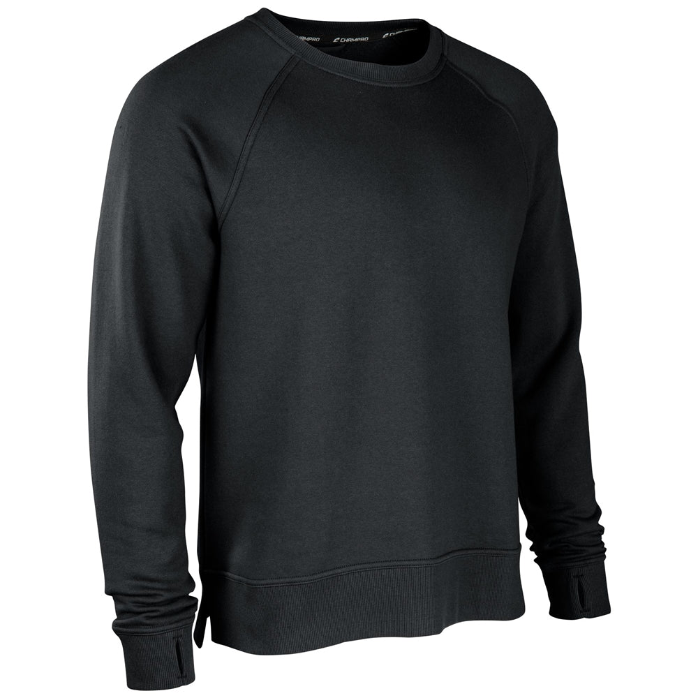 Victory Fleece Men's Split Hem Crew - Black - Adult - Medium