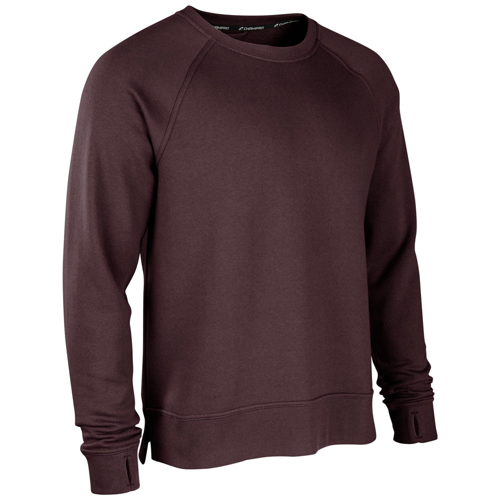 Victory Fleece Men's Split Hem Crew - Maroon - Adult - Large