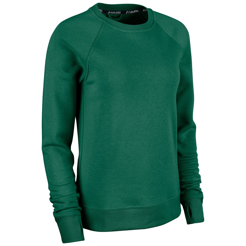 Victory Fleece Women's Split Hem Crew - Forest Green - Womens - Extra-Large