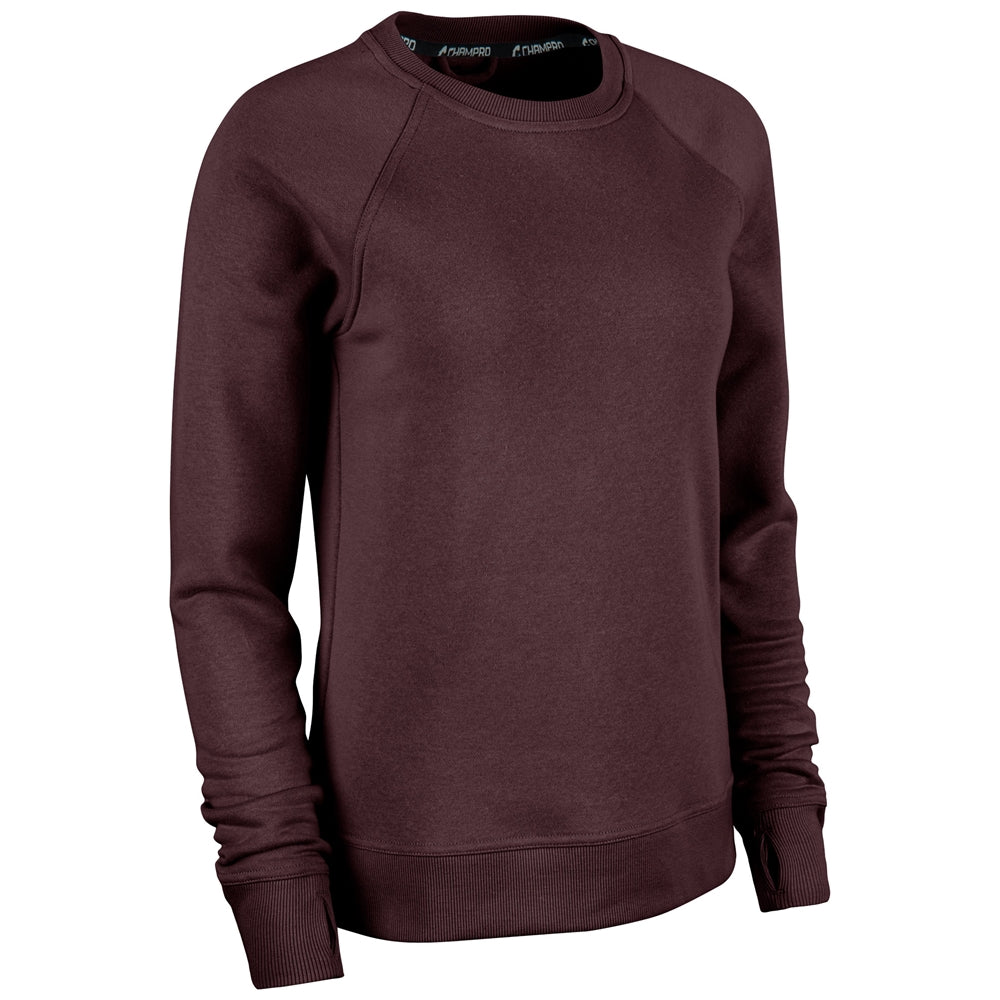 Victory Fleece Women's Split Hem Crew - Maroon - Womens - Large