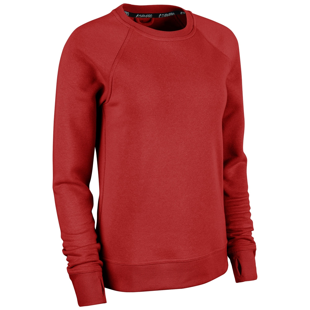 Victory Fleece Women's Split Hem Crew - Scarlet - Womens - Large