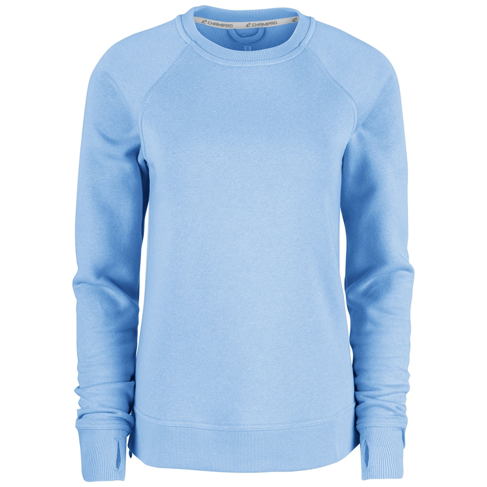 Victory Fleece Women's Split Hem Crew - Light Blue - Womens - 3XL
