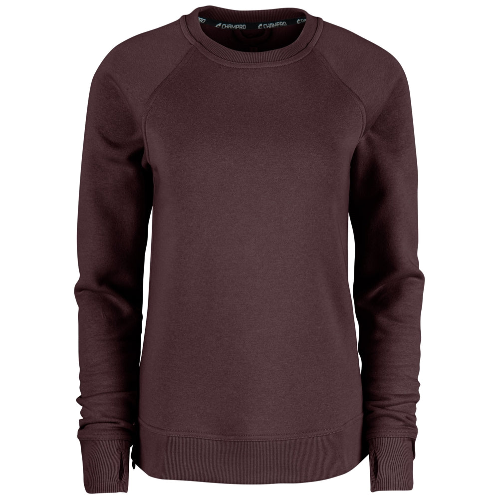 Victory Fleece Women's Split Hem Crew - Maroon - Womens - Extra-Small