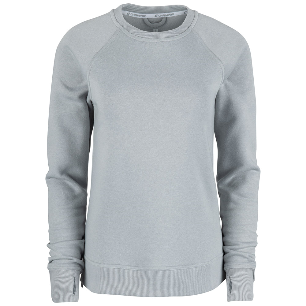 Victory Fleece Women's Split Hem Crew - Silver - Womens - Small