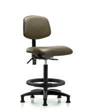 Rutledge Vinyl Chair - High Bench Height with Black Foot Ring & Stationary Glides in Taupe Supernova Vinyl